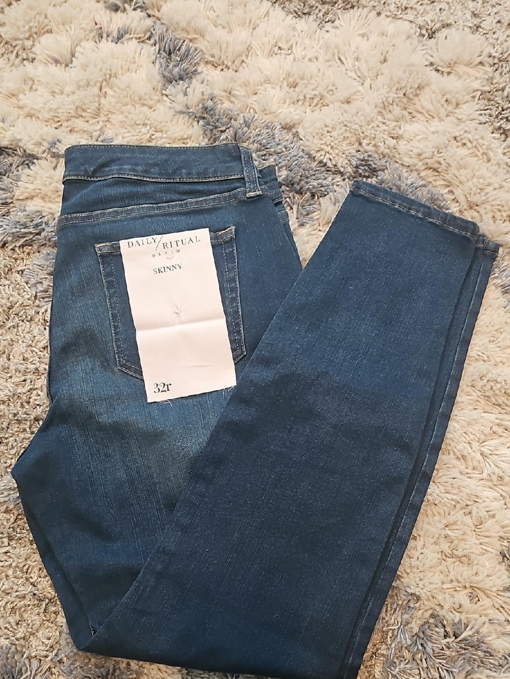 Daily Ritual Women’s Skinny Jeans — Indigo Blue Wash